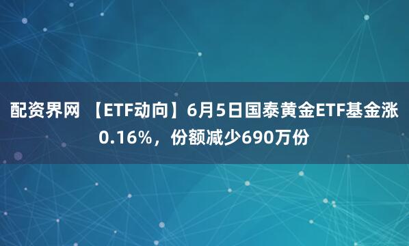 配资界网 【ETF动向】6月5日国泰黄金ETF基金涨0.16%，份额减少690万份